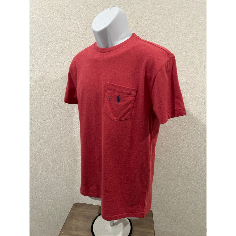 Polo Ralph Lauren Mens XS Classic Fit Pocket T-Shirt Heather Red Navy Pony Logo - Picture 4 of 7